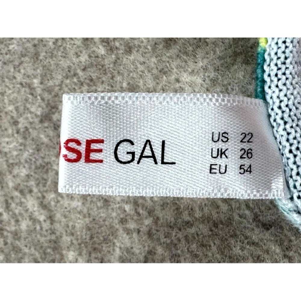 Rose Gal Womens 22 Plaid Stretch V Neck High Low Hem Blouse Top Green Multi - Picture 5 of 14